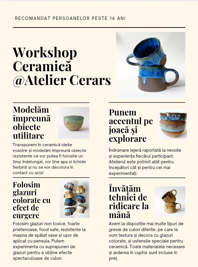 Workshop de ceramică - pentru 6 persoane 